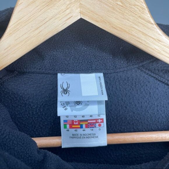 Spyder Women’s Pull Over Top Black Mock Neck Fleece Size 12 - Picture 10 of 10